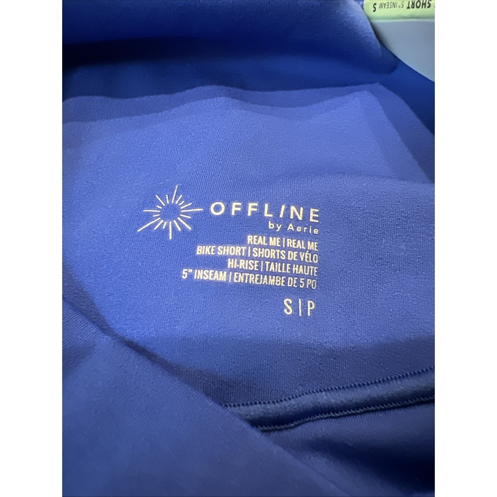 Offline By‎ Aerie Real Me Crossover Bike Shorts Size Small Blue 5" Hi Rise - Picture 6 of 6